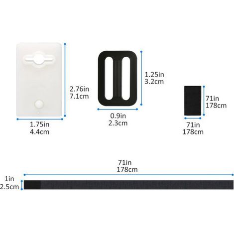Kit 8 pièces Sangles fixation, Nylon Plastique, Enrouleur couverture solaire, Ajustable, Piscine extérieur (1/5)
