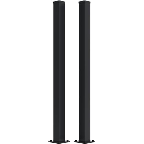 Set mit 2 Eisenpfosten CARMO 10x10 cm H.165 cm Schwarz