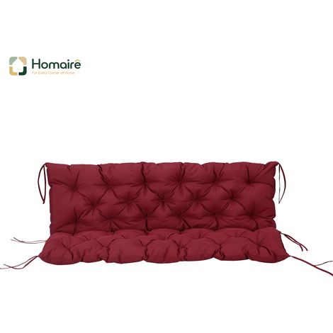 HOMAIRE Banquette 3 places 150x98x8 cm avec coussins assortis, intérieur/extérieur, rouge
