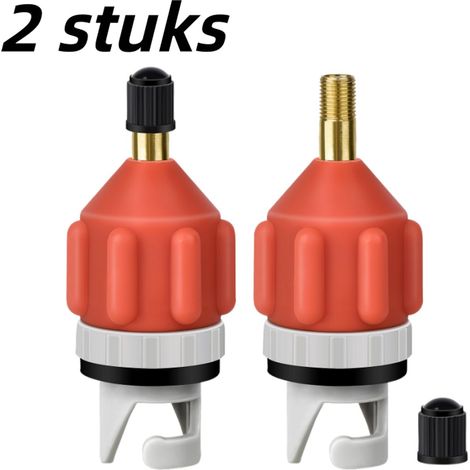 Adaptateur de pompe gonflable en 2 parties pour planche de paddle SUP avec adaptateur de valve pour pompe de voiture et valve de kayak couleur orange (1/5)