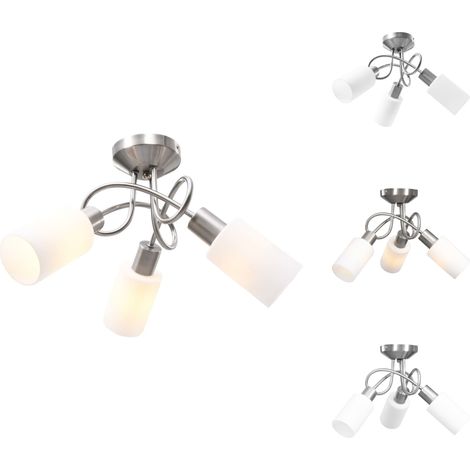 Deckenleuchte mit Keramik-Lampenschirmen für 3 E14 Glühlampen vidaXL995861 (1/5)