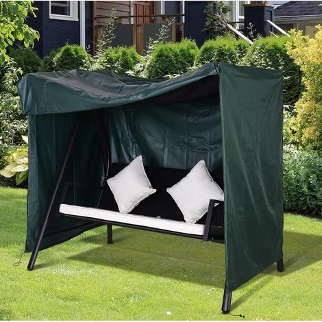 CHICFURN Funda protectora para columpio de jardín 177x114x152 cm poliéster verde oscuro (1/5)