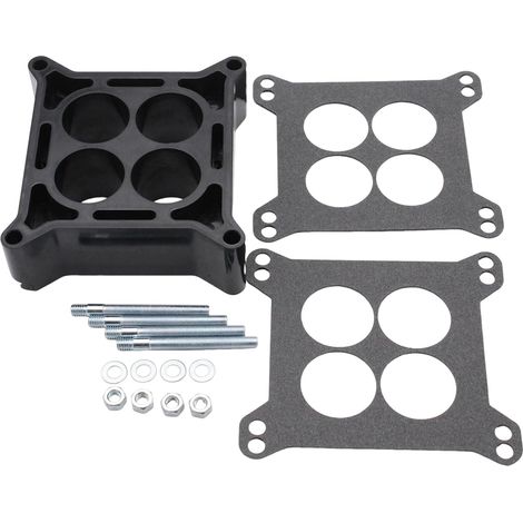 Entretoise de carburateur phénolique à port de 5,1 cm pour 4bbl avec joint et matériel Comprend un adaptateur de joint et du matériel. Compatible avec Holley, SBC, F-ord, etc (1/5)