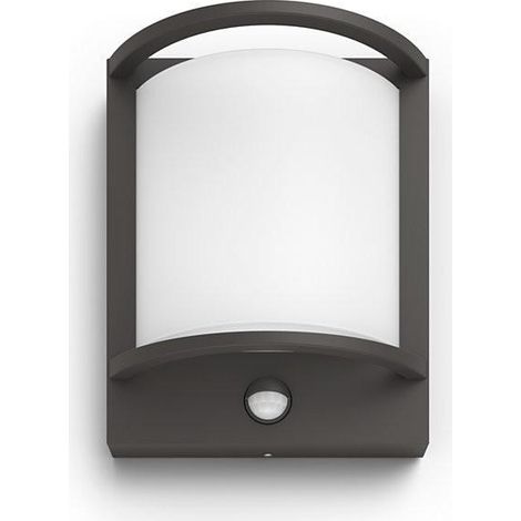 Philips myGarden - Dispositivo LED a parete per esterni 23x19 cm, 2700 K, 12 W, con sensore, antracite 915005554501 (1/3)