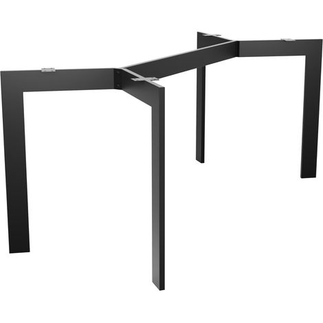 Pieds de table en métal robuste - Patins de table noirs et vis - Protection du sol - Cadre de table durable pour table basse moderne, table à manger, salon - 120 x 70 x 72 cm 0004-TL-BRX (1/5)