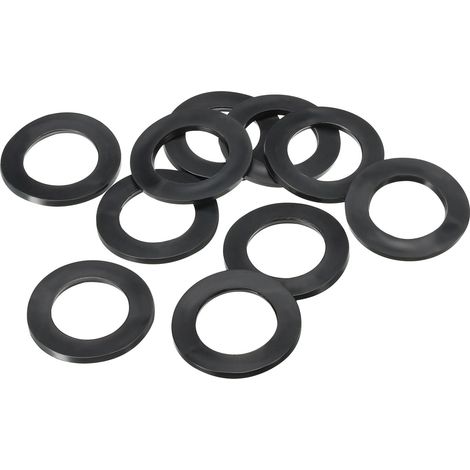 Rondelle Plate Caoutchouc DI 25 / DE 39 mm Noir 10pcs (1/5)