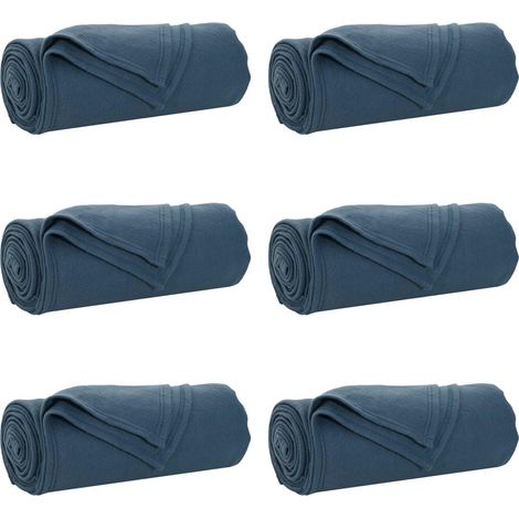 Couvertures à jeter 6 pcs Bleu marine 200 x 150 cm Toison