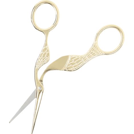 Ciseaux de broderie vintage en forme d'oiseau en acier inoxydable avec pointes dorées (1/5)