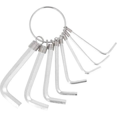 Jeu de 8 clés Allen métriques 1,5 à 6 mm en acier chromé pour bricolage (1/5)