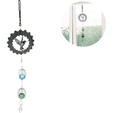 Wind Chime - Stainless Steel Rotating Wind Sculpture with Gazing Ball - 360° Spin Garden Decoration - Outdoor Wind Spinner for Yard Porch Window - 1 Piece (1/5)
