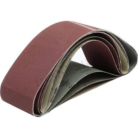 Lot de 5 bandes abrasives grain 60 pour meuleuse à bande/bandes abrasives, 20 mm x 520 mm (1/5)