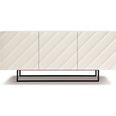 Madia 3 ante in legno 180 cm Bianco piedini sagomati - KALLA (1/3)