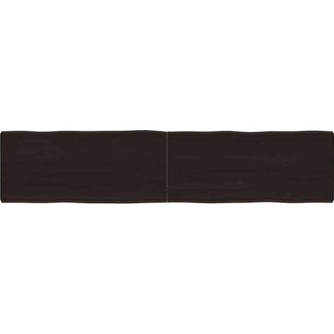 vidaXL Tablero mesa madera tratada borde vivo marrón 180x40x(2-6) cm (1/5)