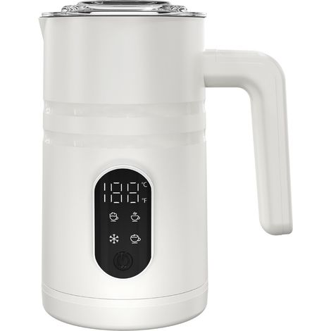 Espumador de leche eléctrico MF06 con 4 modos (espuma caliente, espuma fría, calentamiento) y pantalla de temperatura, capacidad de 160 ml para espuma / 350 ml para calentamiento, material: acero inox (1/2)