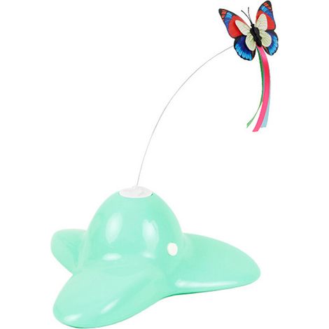 1 Jouet pour chat, papillon électrique rotatif automatique, base antidérapante, accessoire exercice félin intérieur (1/5)