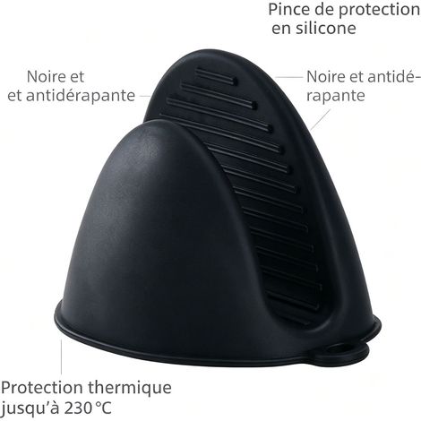 Protège-oreilles de casserole en silicone, manchon isolant thermique, protection anti-brûlure pour poignées latérales de poêle et faitout, dimensions 8 x 11 cm (1/5)