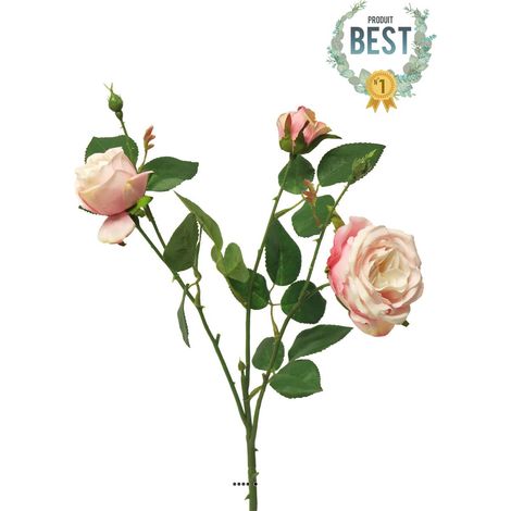 Rose Paris artificielle, ramifiée, 3 têtes, 61 cm Rose-crème - BEST - couleur: Rose-crème (1/3)