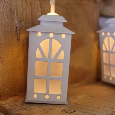 Ghirlanda Led 10 Lanterne Bianche