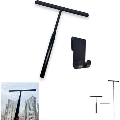Tergivetro per doccia, tergivetro telescopico per doccia, tergivetro per finestre, tergivetro per pavimenti, pulitore per vetri, pulitore per vetri, con gancio per appendere e asta telescopica, in sil (1/5)
