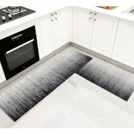Tapis devant évier - 2 pièces - Antidérapant - Polyester - 40x60 & 40x120 cm