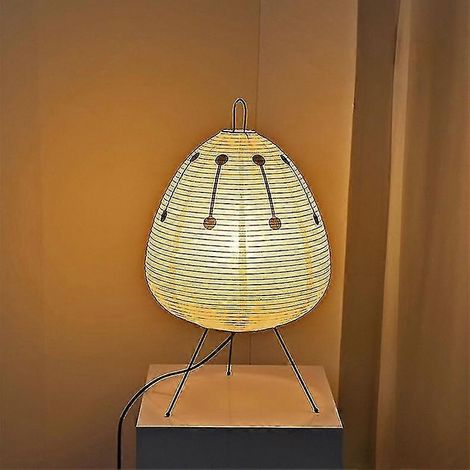 Lampe de table trépied créative japonaise pour chambre, chevet ou bureau, lampe en papier de riz blanc, éclairage pour la maison, l'hôtel ou un loft, lampe décorative sur pied (1/5)