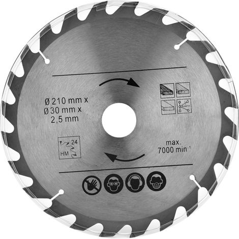 Lame de scie circulaire 210 mm, 24, 48 ou 60 dents, disque de scie TCT, alésage 30 mm (1/5)