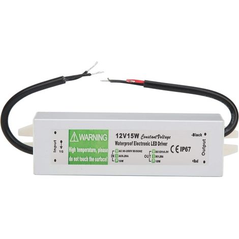 Alimentation à découpage étanche 15 W AC90-250 V LED Driver Transformateur Alimentation (DC12V) (1/5)