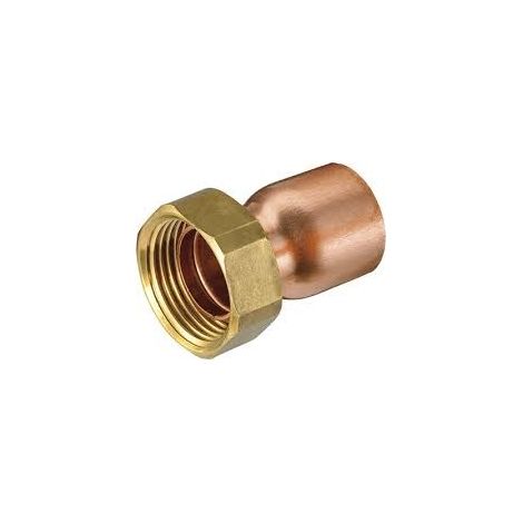 Racor recto 359GCU. Sin precinto. Asiento plano - HECAPO Medidas: Ø18mm x 1/2"