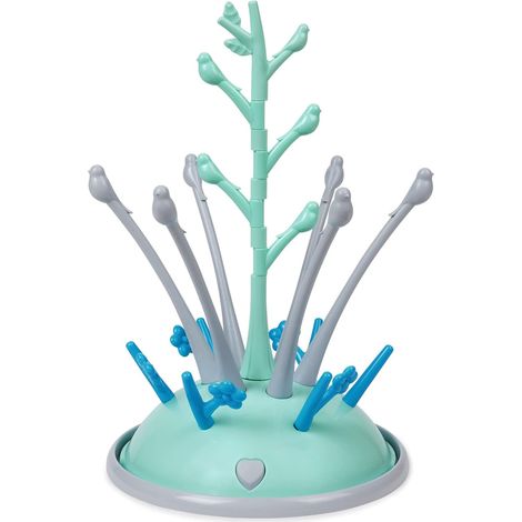 Flaschentrockner in Baumform mit herausnehmbarer Wasserschale für Babyflaschen, Besteck, Sauger und Becher (runde Form)