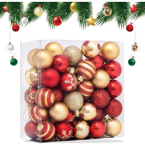 50Pcs Boules de Noël en Plastique 4cm Boules de Noel Decoration Boules Noël Ornements Arbre de Noël Boules Plastique Boule de Sapin Noël Pendentifs Boule de Couleur (1/5)