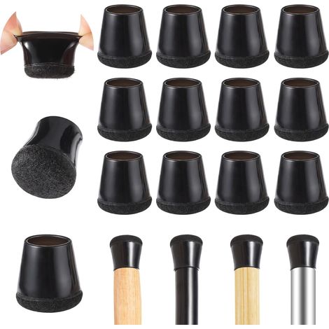 40 Stück Stuhlbeinkappen, elastische Stuhlgleitfilz-Stuhlbeinschutz, Stuhlpolster zum Schutz der Tischbeine, verhindert Bodenkratzer, schwarz D7710K