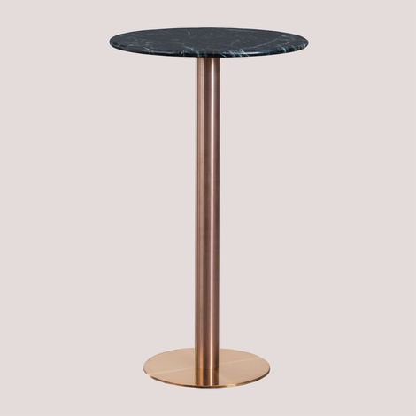 Mesa Alta de Bar Redonda en Mármol (Ø60 cm) Cosmopolitan SKLUM         Oro Rosa    