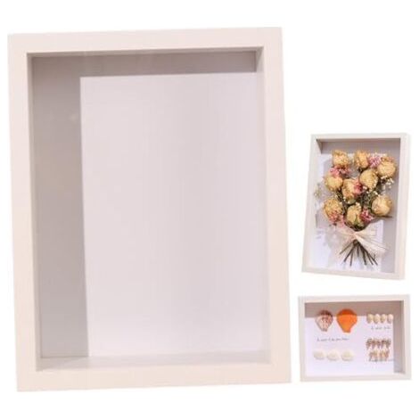 Cadre de boîte d'ombre 4x6 3D Cadre de boîte à Ombre Creuse Frame à l'épreuve la poussière et densité l'épreuve d'humidité Affichage la Carte Bricolage Photo Fleur séchée pour la décora (1/5)
