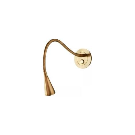 Applique murale de lecture, col de cygne flexible avec interrupteur à poussoir, lampe de chevet 3000K, finition or/nickel (1/5)