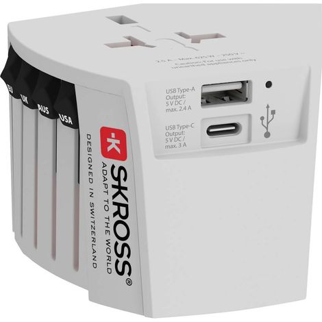 Skross 1302962 Adaptateur de voyage MUV USB (AC) Y754842 (1/5)