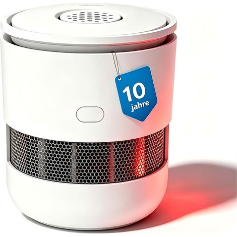 Detecteur de Fumée Batterie 10 Ans, Détecteur de Fumée Mini Selon EN14604, Detecteur de Fumee Photoélectrique avec Bouton Muet, ZR170S, Lot de 10 (1/5)