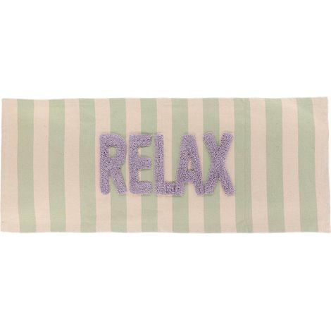 Tappeto in cotone con scritta tuftee relax 45x120 cm - verde beige - Tendance (1/2)