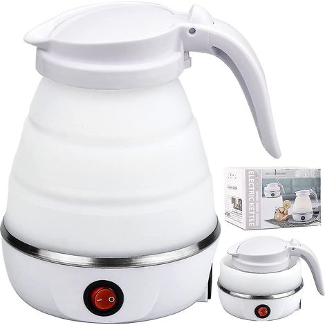 Bouilloire pliable 2024 0,6 l en silicone, bouilloire de voyage pliable électrique, idéale pour le camping. (1/5)