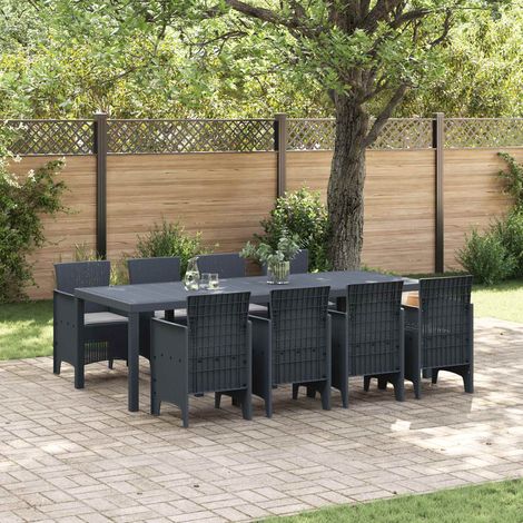 Garten Essgruppe 9 pcs Anthrazit Polypropylen (1/5)