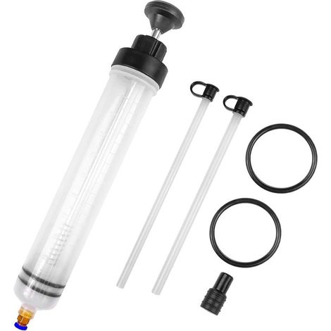 Seringue d'aspiration d'huile 500 ml – Pompe de transfert pour liquide de frein – Matériau PP épaissi – Joints en caoutchouc doubles (1/3)