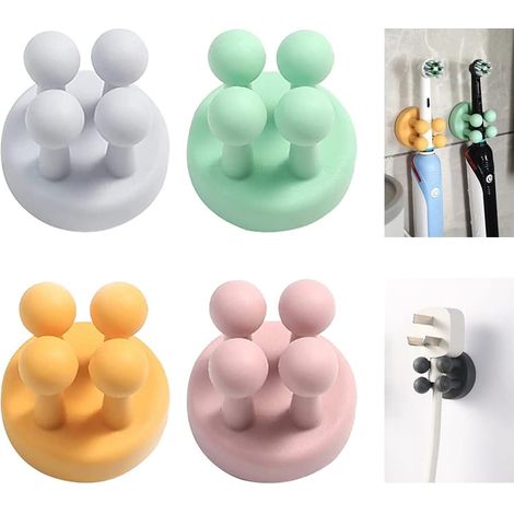 Gobelet de bain de bouche à motifs de nuages - Porte-brosse à dents pour salle de bain - 2 pièces - 300 ml - Blanc et rose - Pour enfants et adultes (1/5)