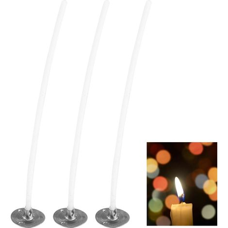50 Mèches de Bougie Pré-cirées avec Base en Coton pour Fabrication de Bougies Parfumées DIY - 8cm / 3.1in (1/5)