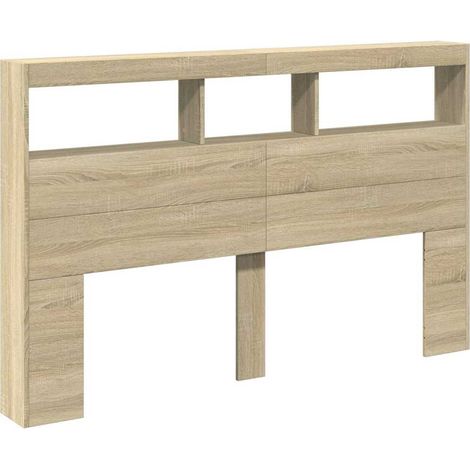 Cabecero de cama con LED roble Sonoma 160x17x102 cm vidaXL