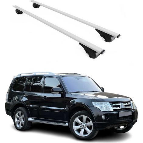 OMAC Dachträger Querträger für Mitsubishi Pajero Sport II 2008-2016 – Abschließbar – Max. 75 kg – 2 Stangen Stahl Silber (1/5)