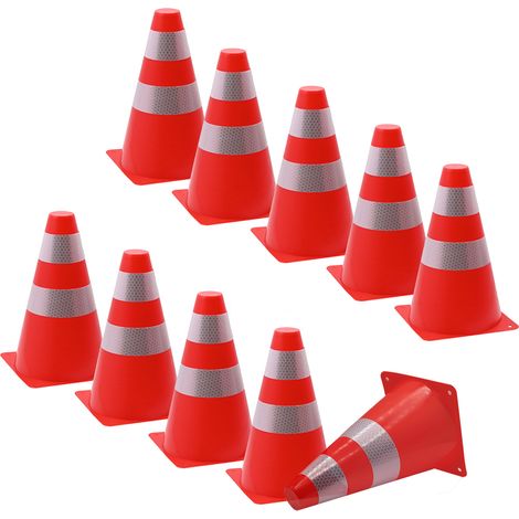 10x Pylonen Verkehrshütchen Leitkegel stapelbar 13,5 x 23 cm Hütchen für Sport Training (1/5)