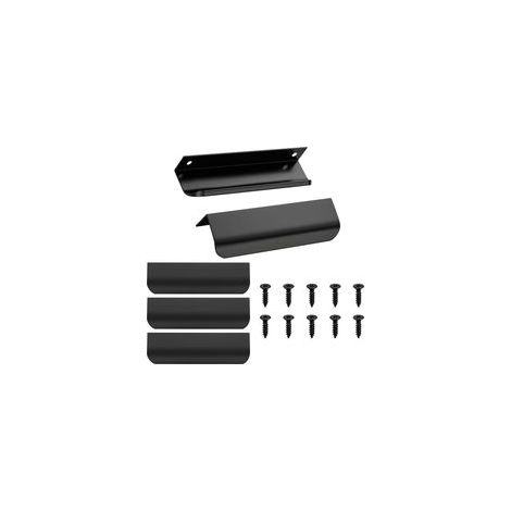 Lot de 5 poignées de meubles – 150 mm – Noires – Poignées de porte – Poignées de placard invisibles – Poignées de tiroir – Poignées de cuisine – Avec vis (1/5)
