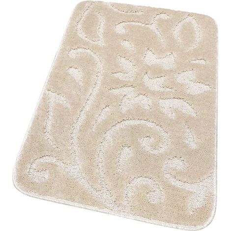 Tappeto Bagno Morbido Scendiletto Moderno Elegante Antiscivolo Assorbente 100% Made In Italy Beige - 55x90 cm (1/5)