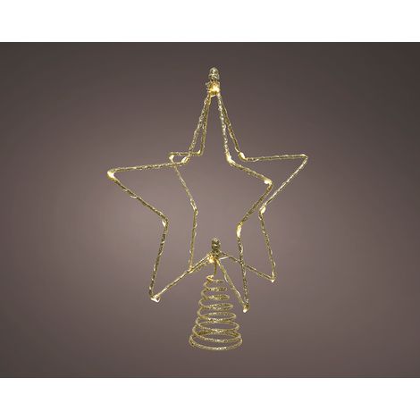 ÉTOILE SAPIN DORÉE MICROLED - 20X20X25 (1/2)