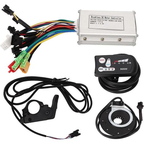 Kit de contrôleur de moteur pour vélo électrique 2024, moteur sans balais, contrôleur à onde sinusoïdale, booster, accélérateur au pouce, 24 V, 36 V, 48 V (1/5)