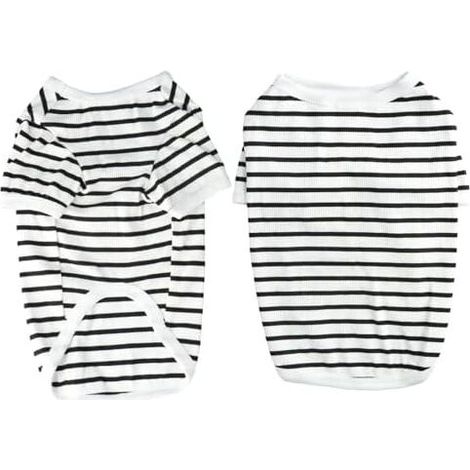 48x68x48cm Striped Dog T-Shirt Summer Dog Shirts Soft Breathable Cotton T-Shirt, Chihuahua Short Sleeve Clothes for Small Dogs and Cats (1/5)